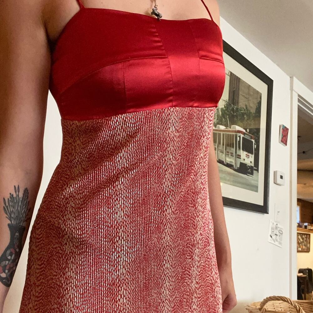 Vintage Khaki Krew satin dress size small